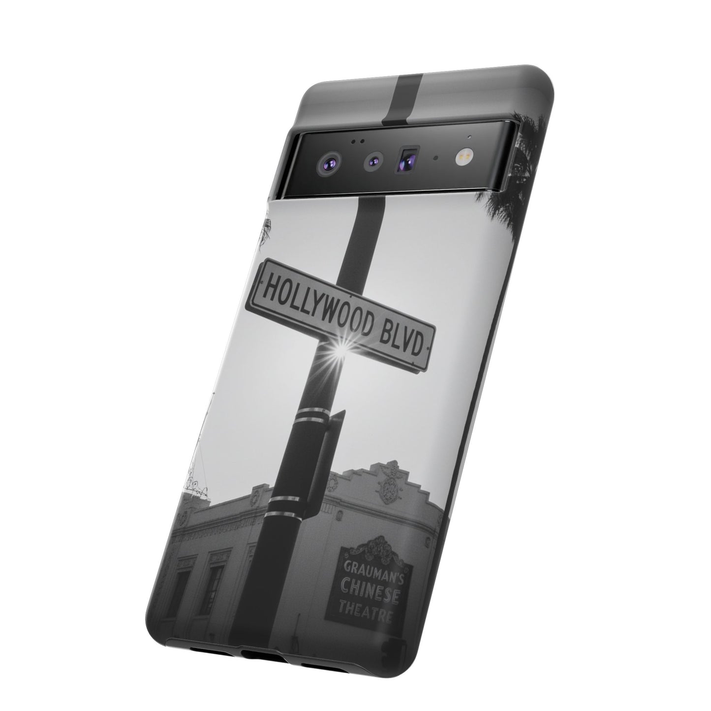 Hollywood Blvd Phone Case | Vintage Los Angeles Street Sign | Black & White LA Aesthetic