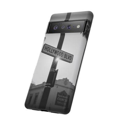 Hollywood Blvd Phone Case | Vintage Los Angeles Street Sign | Black & White LA Aesthetic