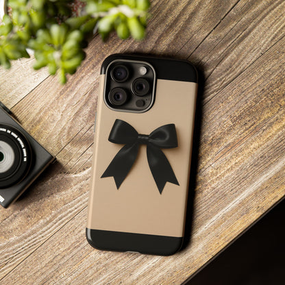 Black Bow Phone Case | Elegant Coquette Bow Design | Chic Neutral Tough Case for iPhone & Samsung
