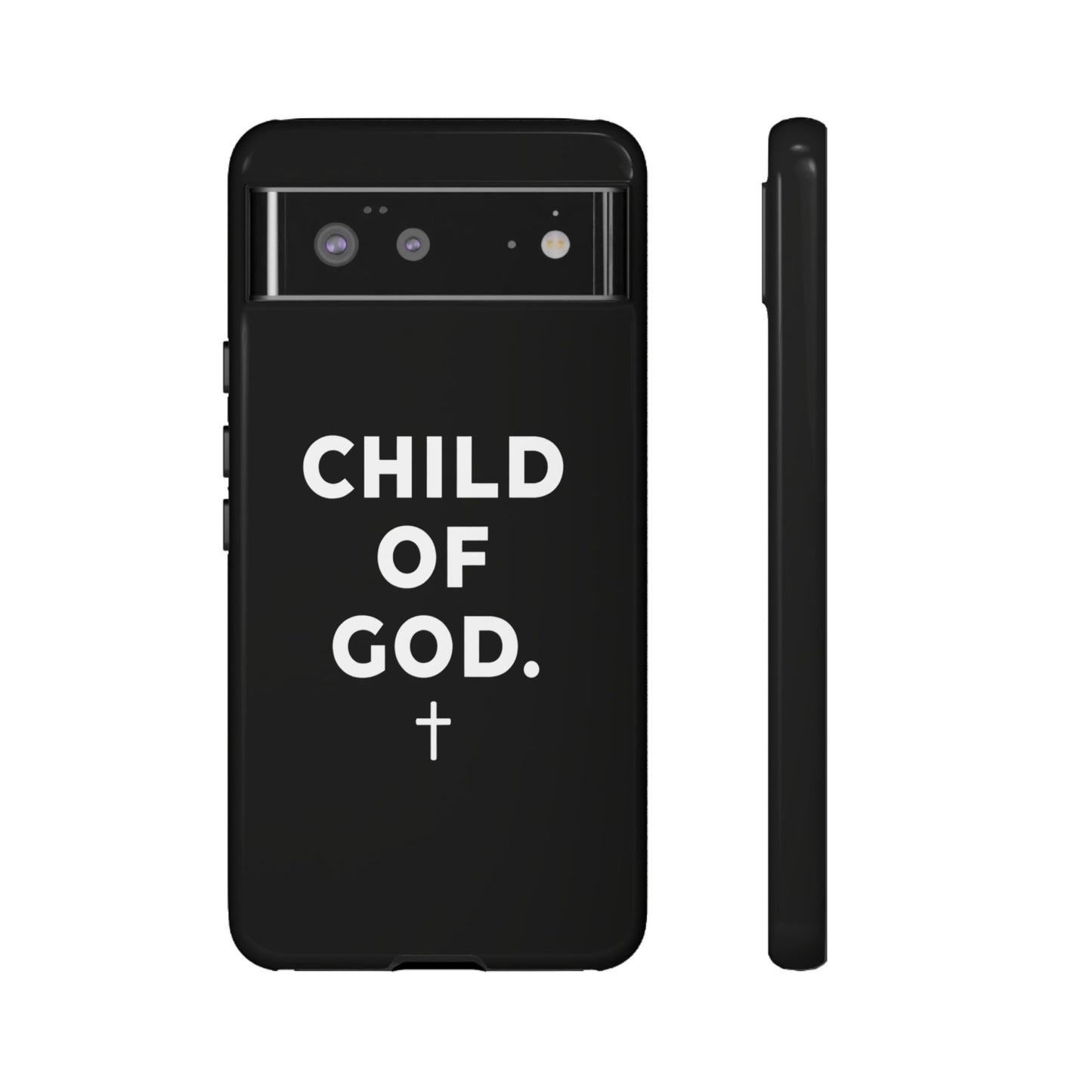 Child of God Phone Case Christian Black Aesthetic Cross Tough Cover