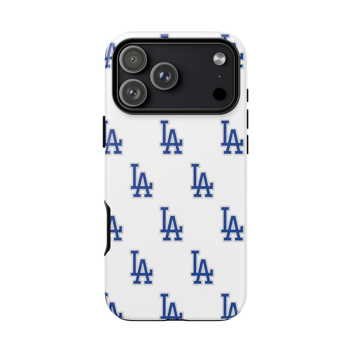Blue LA Monogram Pattern Phone Case | Minimal Baseball Inspired Tough Cover