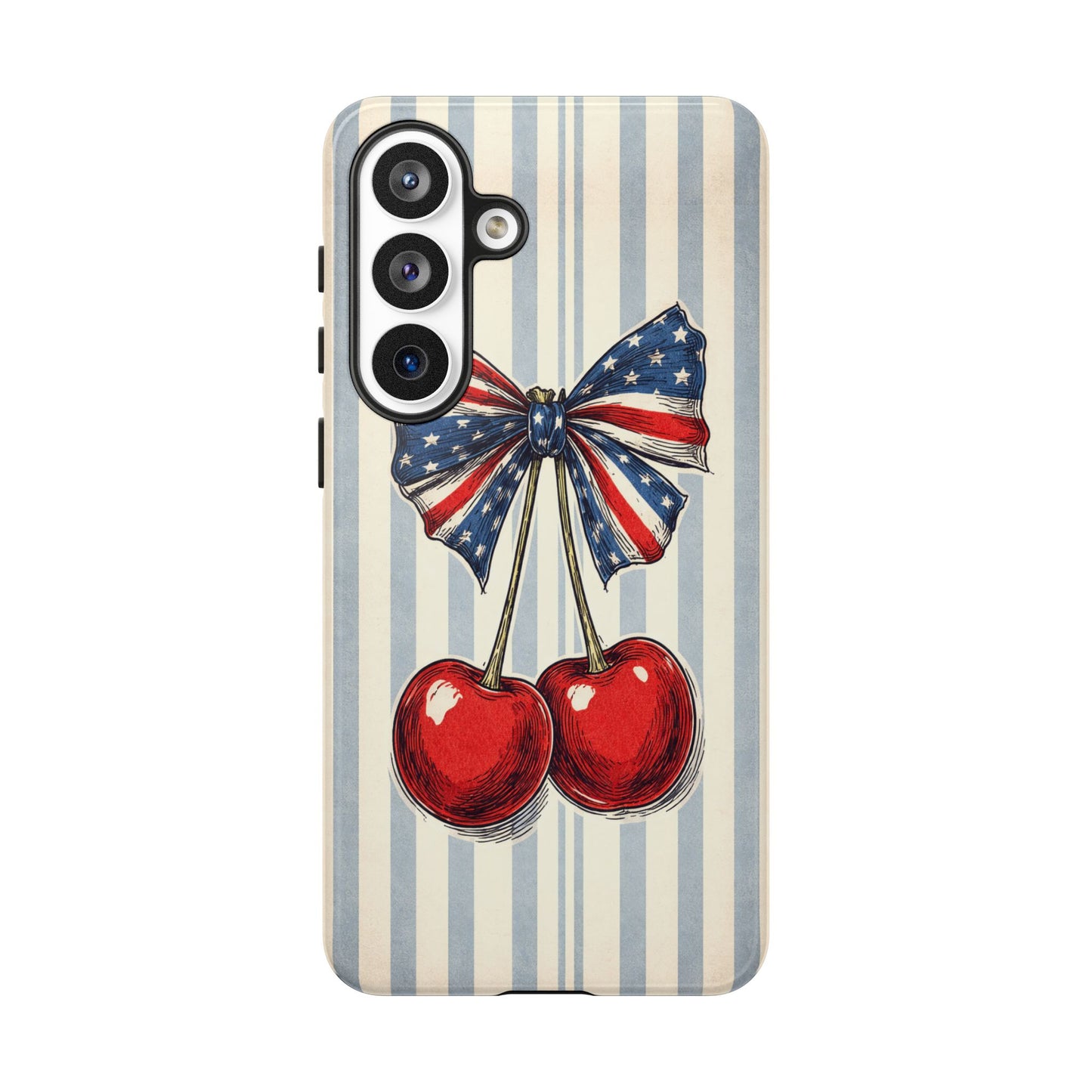 Patriotic Cherry Phone Case Americana Coquette Aesthetic iPhone Samsung