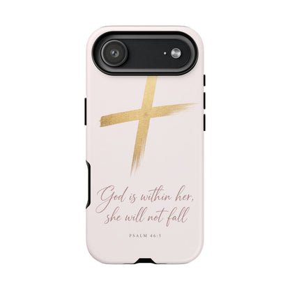 Psalm 46:5 God Is Within Her Christian Cross Phone Case Faith Gift