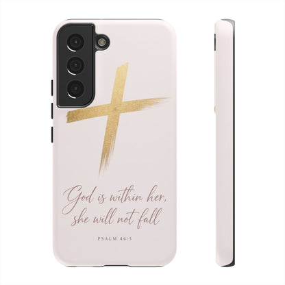 Psalm 46:5 God Is Within Her Christian Cross Phone Case Faith Gift