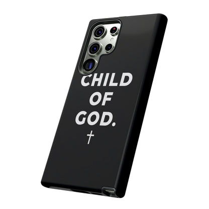Child of God Phone Case Christian Black Aesthetic Cross Tough Cover