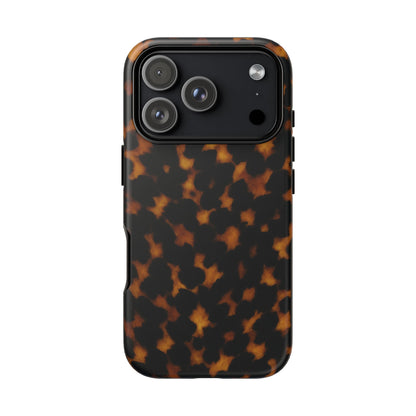 Tortoiseshell Pattern Tough Phone Case | Classic Leopard-Style Protective Cover