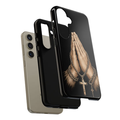 Praying Hands Cross Phone Case – Christian Faith Scripture Cover