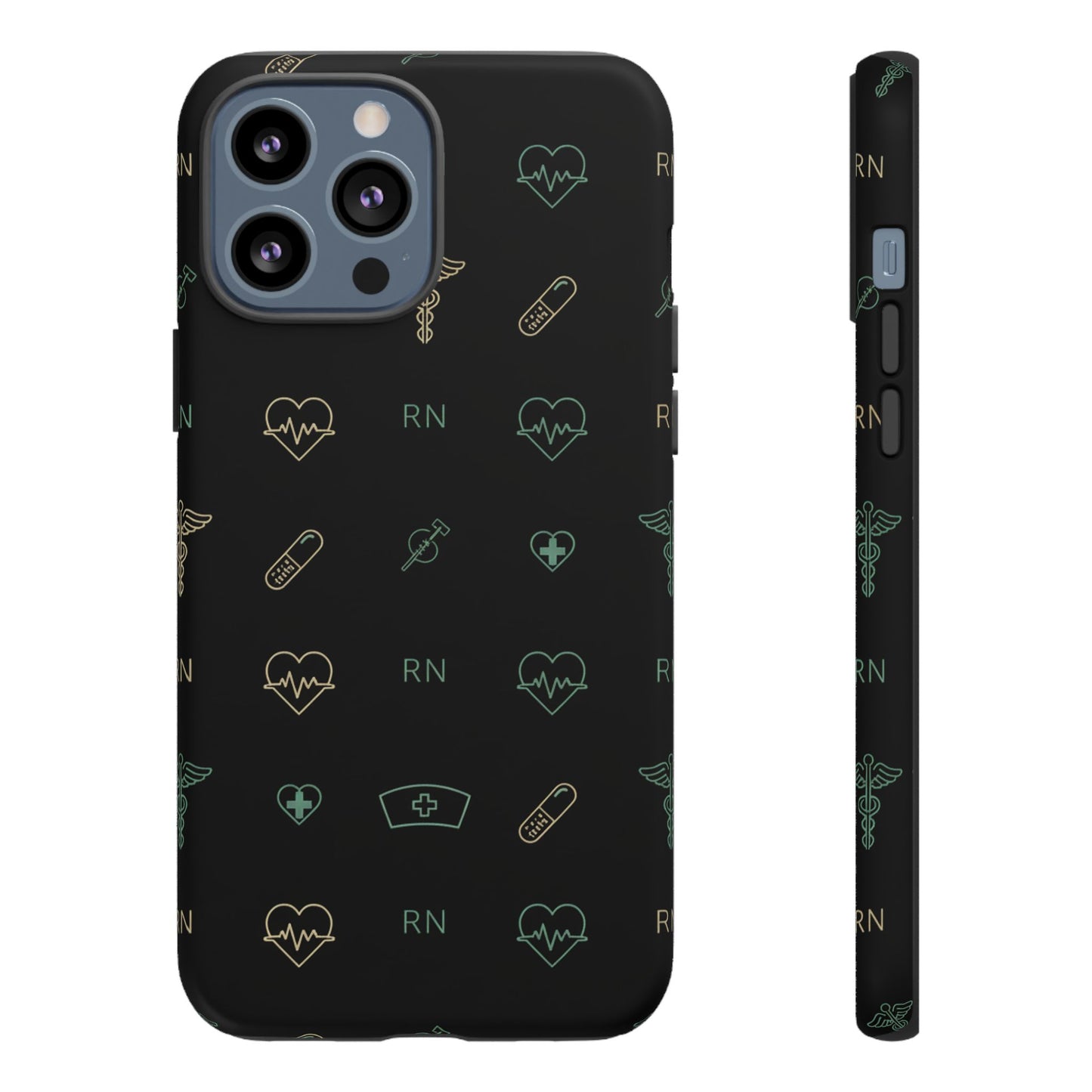 RN Nurse Phone Case – Minimal Medical Icon Pattern Healthcare Worker Tough Case