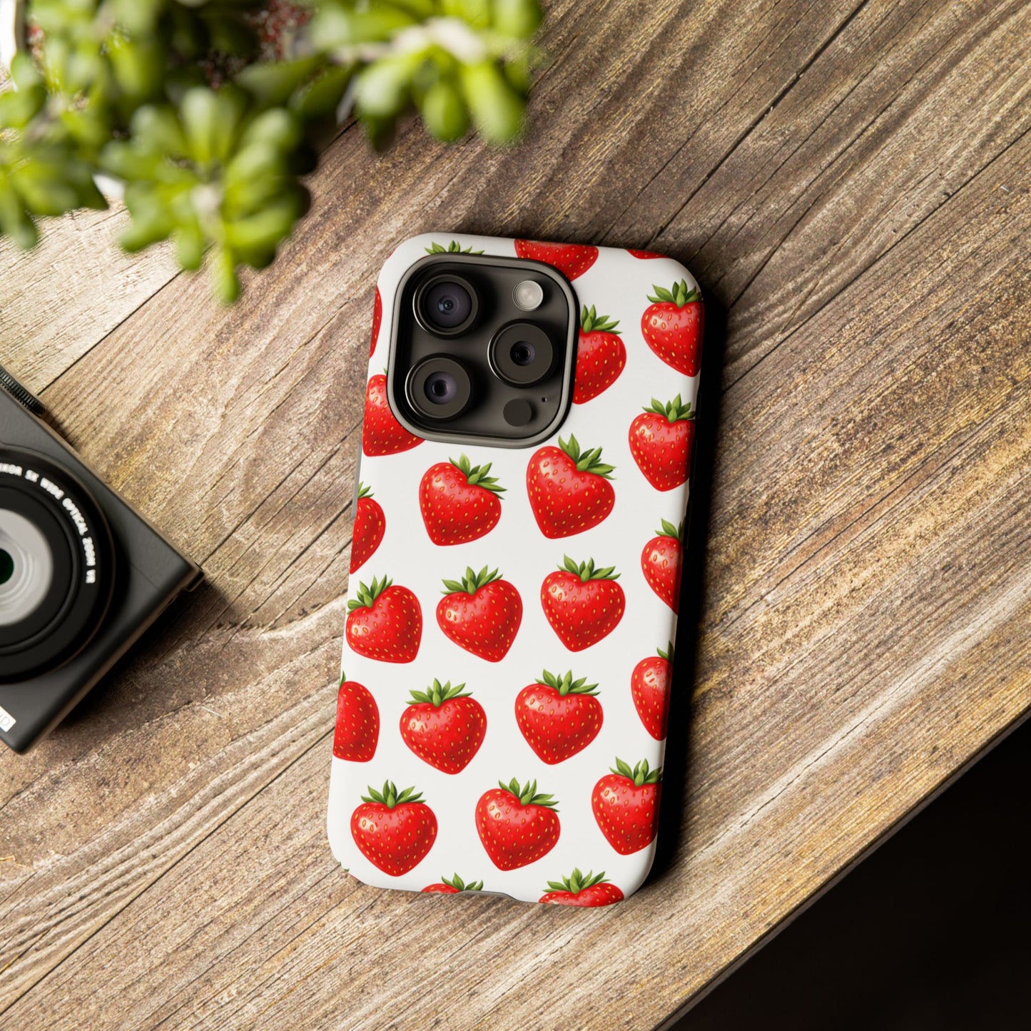 Cute Strawberry Phone Case – Aesthetic Fruit Pattern Protective Cover for Iphone, Samsung Galaxy and Pixel