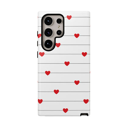 Red Heart Stripe iPhone Case | Tough Shockproof Love Aesthetic Cover