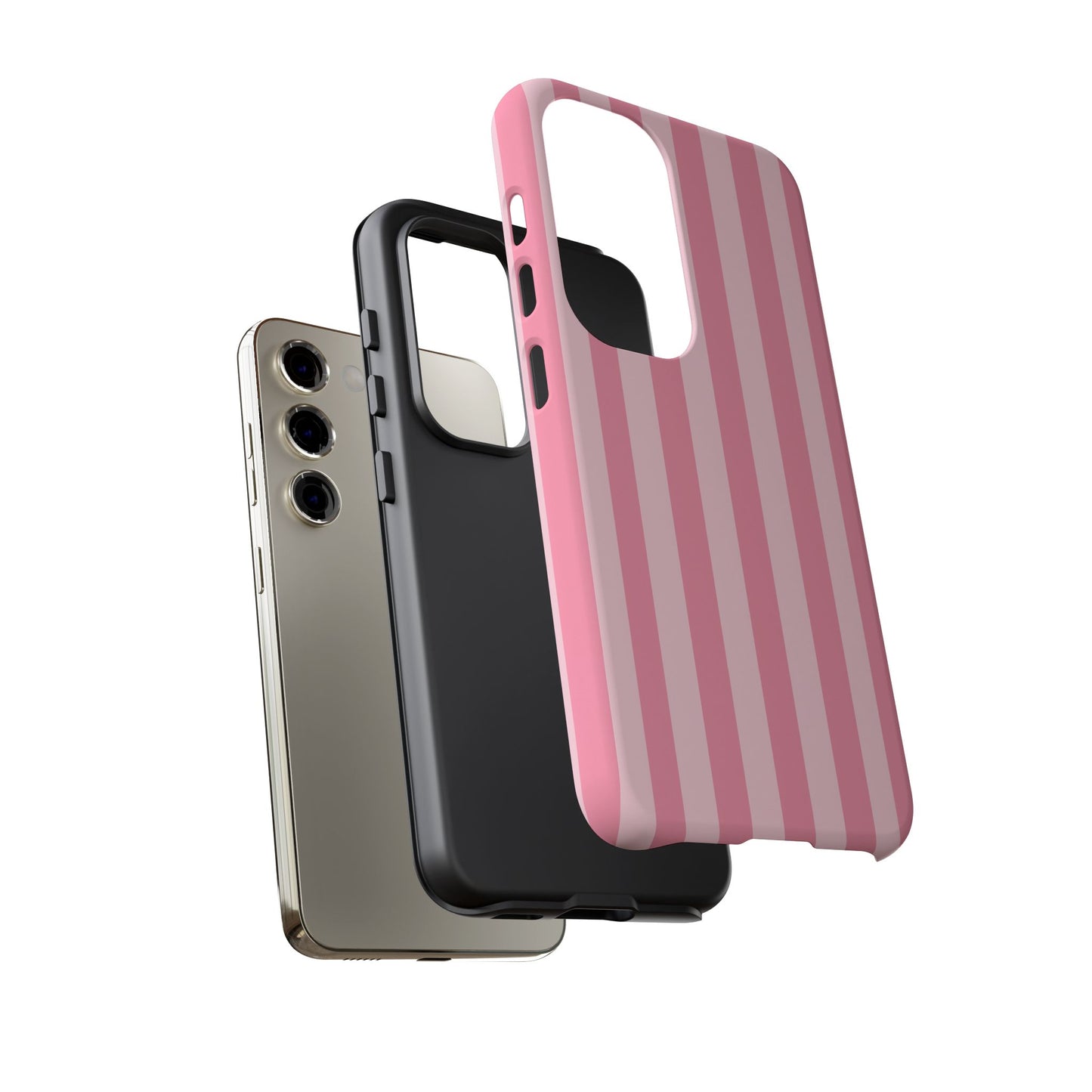 Pink Vertical Stripe Phone Case | Minimal Pastel Stripes Tough Case