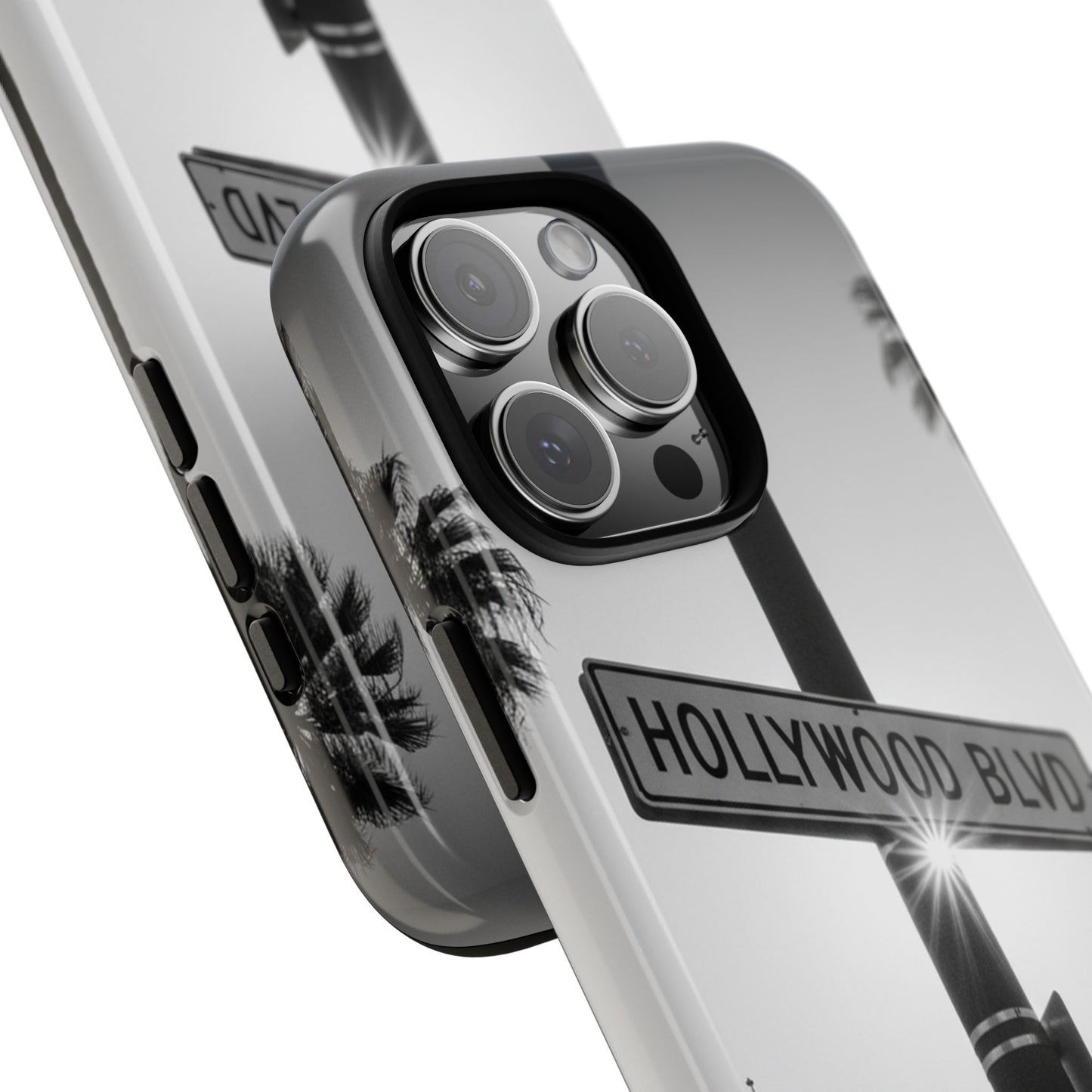 Hollywood Blvd Phone Case | Vintage Los Angeles Street Sign | Black & White LA Aesthetic