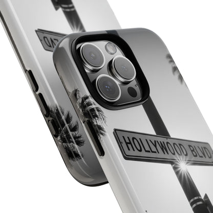 Hollywood Blvd Phone Case | Vintage Los Angeles Street Sign | Black & White LA Aesthetic
