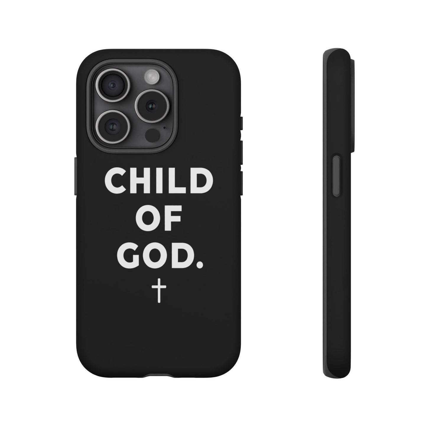 Child of God Phone Case Christian Black Aesthetic Cross Tough Cover