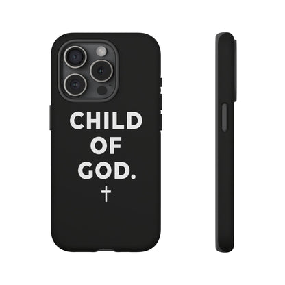 Child of God Phone Case Christian Black Aesthetic Cross Tough Cover