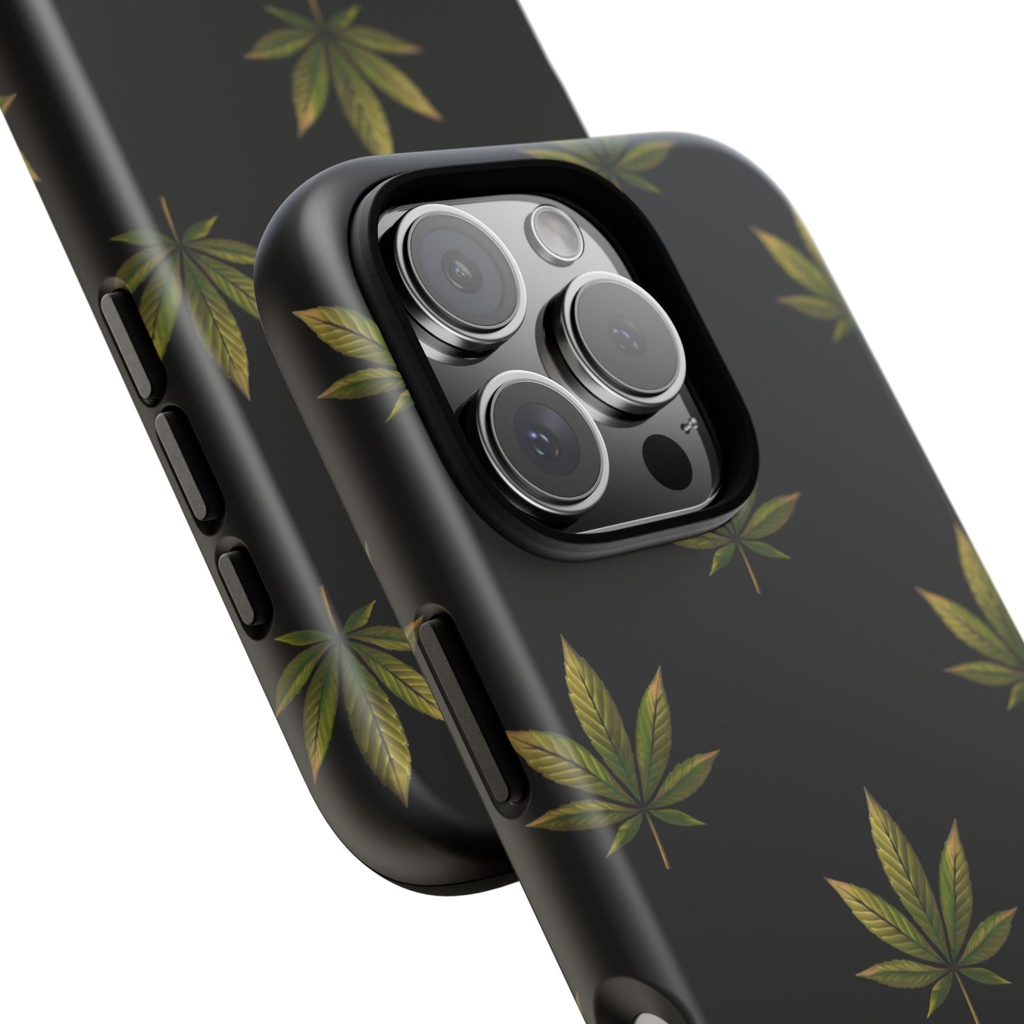 Cannabis Leaf Phone Case Green Weed Leaf Pattern Tough Protective Cover