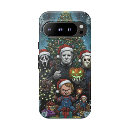 Christmas Horror Phone Case – Festive Slasher Collage Tough Case (iPhone, Samsung, Pixel)