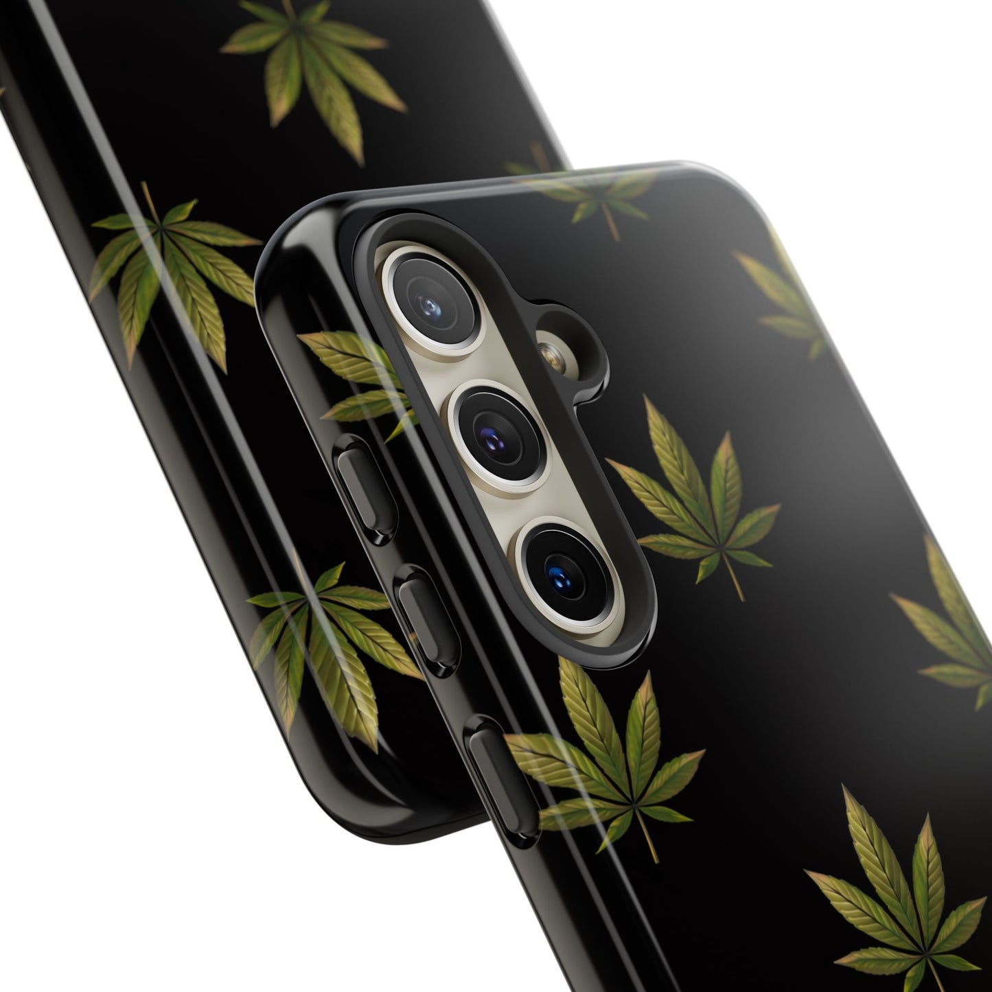 Cannabis Leaf Phone Case Green Weed Leaf Pattern Tough Protective Cover