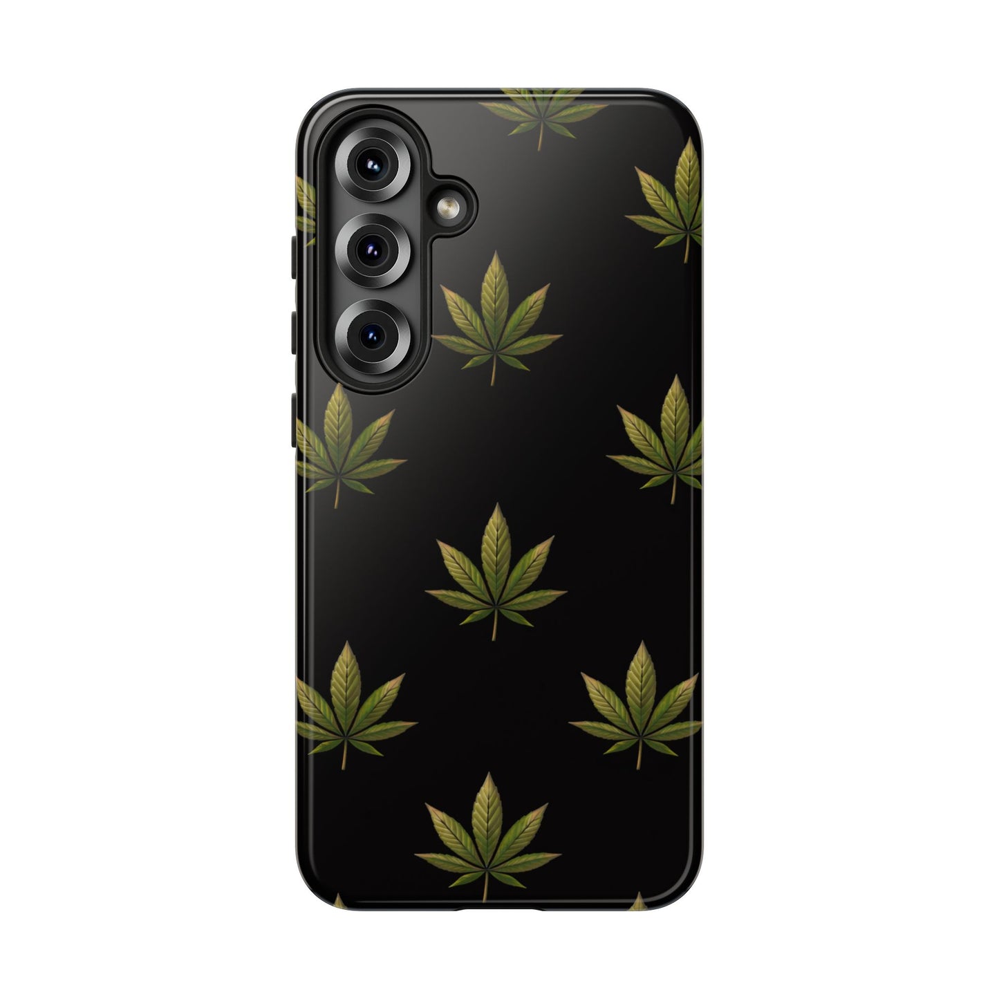 Cannabis Leaf Phone Case Green Weed Leaf Pattern Tough Protective Cover