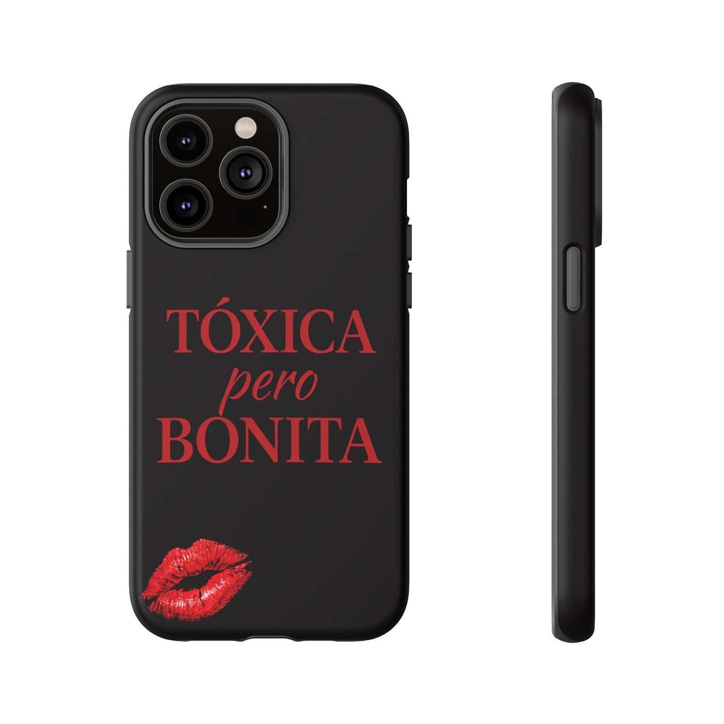 Toxica Pero Bonita Phone Case, Latina Quote Case, Red Lips Aesthetic, Spanish Saying Case, Trendy Tough Cover
