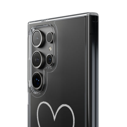 Minimal Hand-Drawn Heart Clear Phone Case | Aesthetic Clear Protective Case