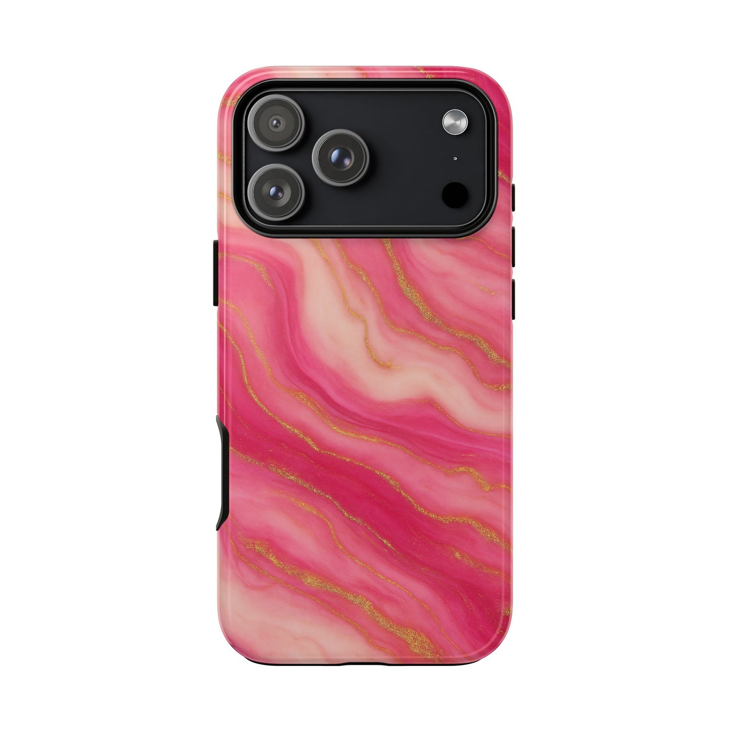 Pink Marble Phone Case | Rose Gold Swirl Aesthetic Tough Protective Case