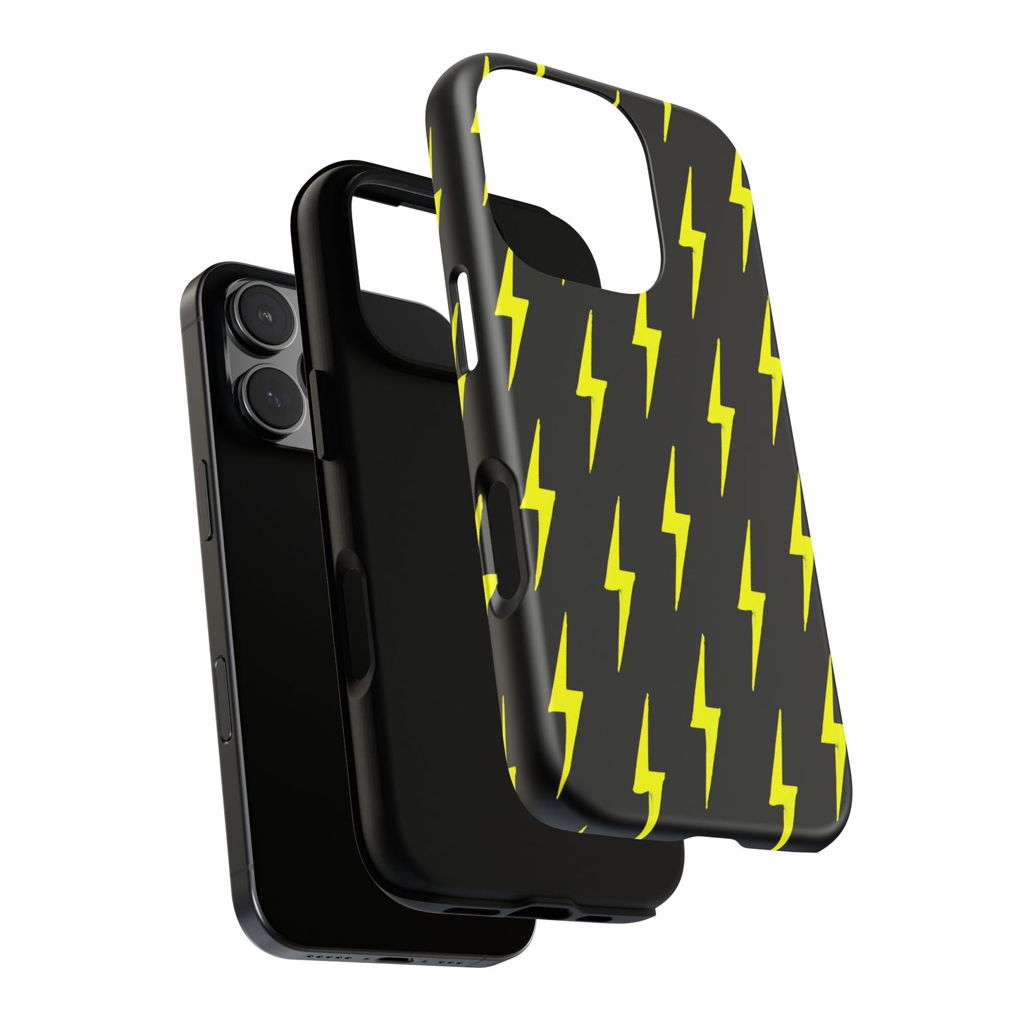 Yellow Lightning Bolt Tough Phone Case | Bold Electric Pattern Case for Iphone, Samsung Galaxy and Pixel