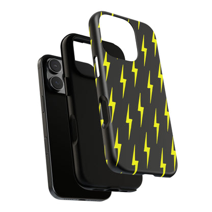 Yellow Lightning Bolt Tough Phone Case | Bold Electric Pattern Case for Iphone, Samsung Galaxy and Pixel