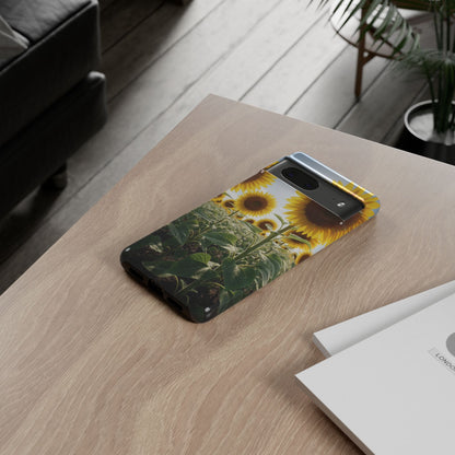 Sunflower Field Phone Case | Golden Hour Floral Aesthetic | Bright Summer Tough Case
