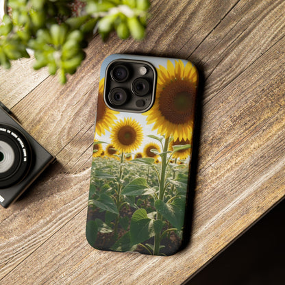 Sunflower Field Phone Case | Golden Hour Floral Aesthetic | Bright Summer Tough Case