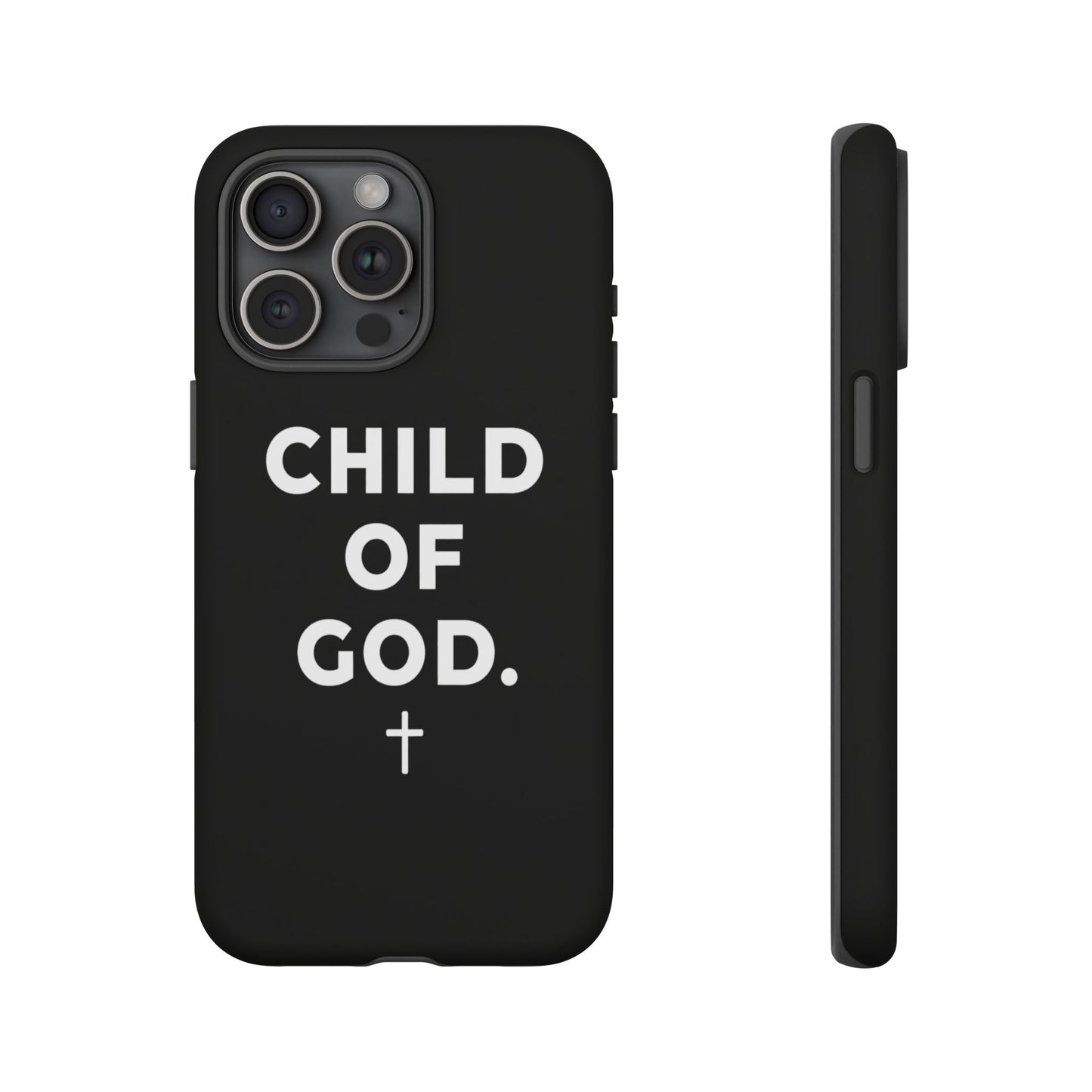 Child of God Phone Case Christian Black Aesthetic Cross Tough Cover