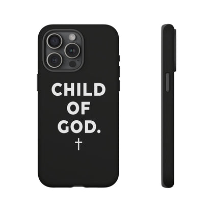 Child of God Phone Case Christian Black Aesthetic Cross Tough Cover
