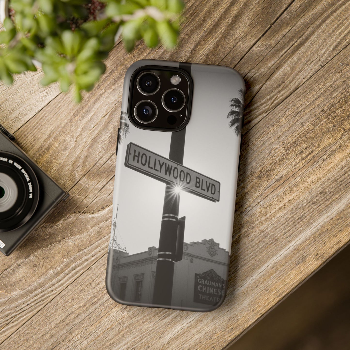 Hollywood Blvd Phone Case | Vintage Los Angeles Street Sign | Black & White LA Aesthetic