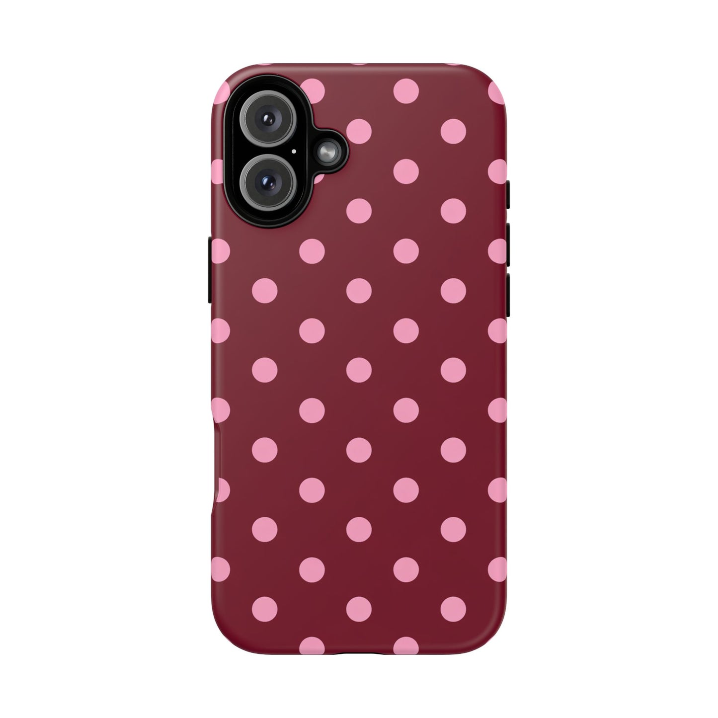 Pink Polka Dot Phone Case – Cute Aesthetic Tough Protective Phone Cover for Iphone, Samsung Galaxy and Pixel