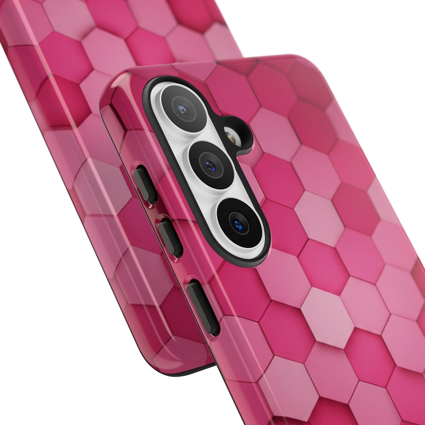 Hot Pink Hexagon Phone Case | Honeycomb Geometric Aesthetic | Cute Pink iPhone & Samsung Tough Protective Case