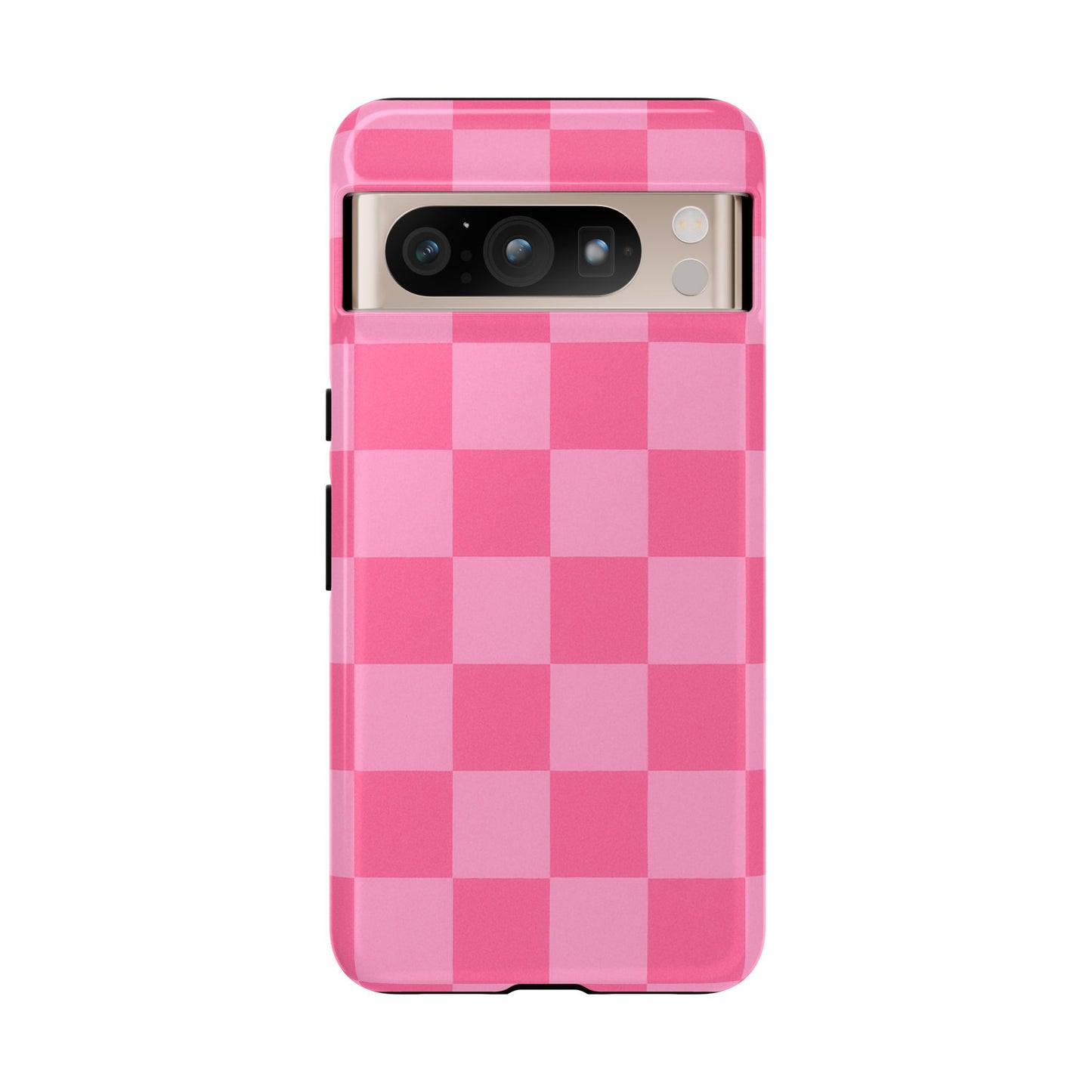 Pink Checkerboard Phone Case – Cute Aesthetic Tough Case for iPhone & Samsung