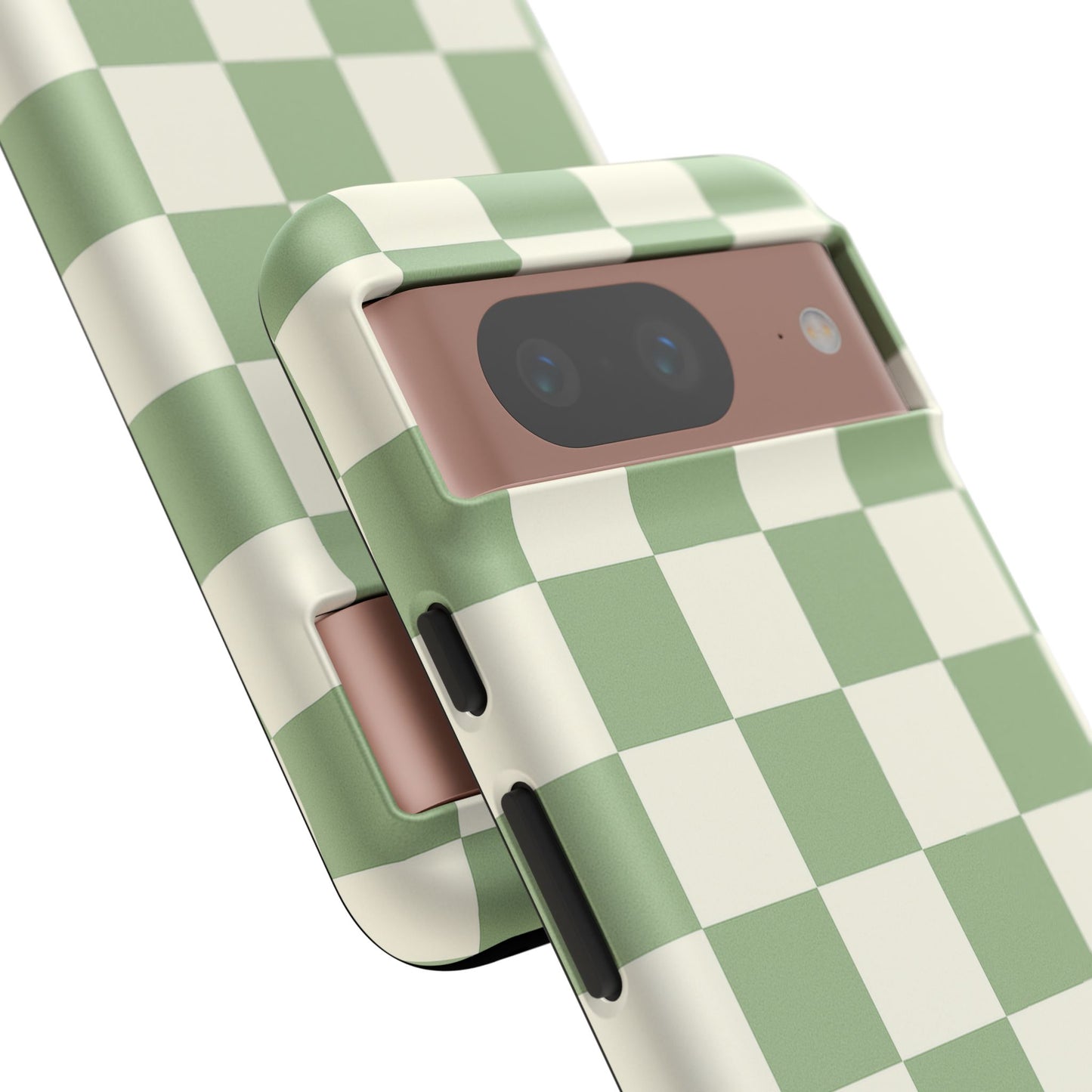 Sage Green Checkerboard Phone Case | Minimal Aesthetic Tough Case