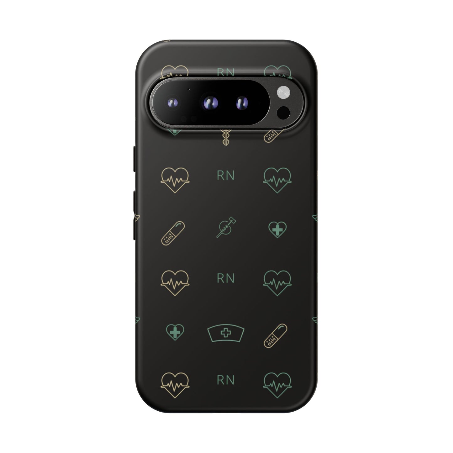 RN Nurse Phone Case – Minimal Medical Icon Pattern Healthcare Worker Tough Case