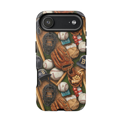 Baseball Gear Collage Phone Case – Vintage Baseball Equipment Sports Tough Case
