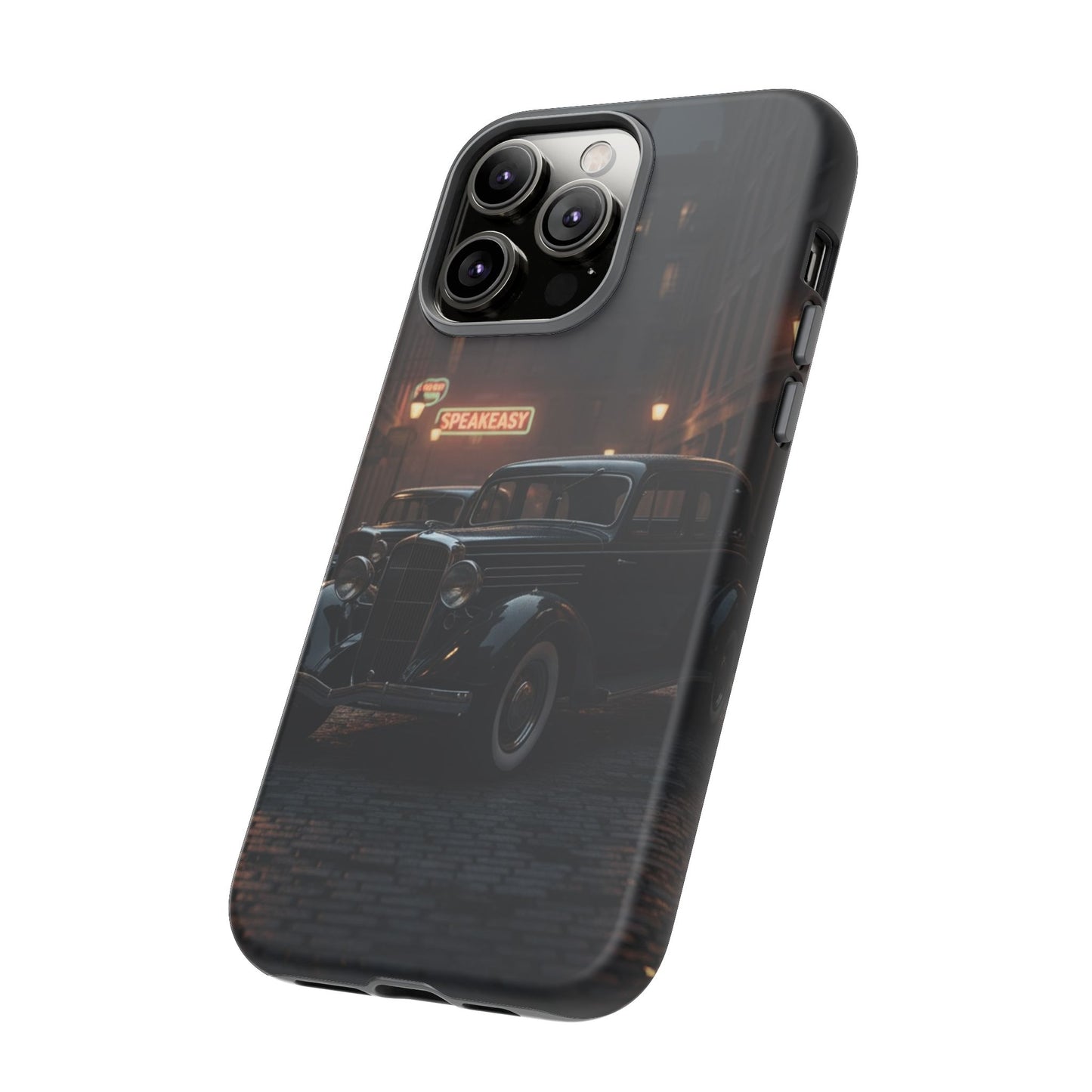 Vintage Classic Car Phone Case | Retro Noir Aesthetic | 1930s Street Scene Tough Case for iPhone & Samsung