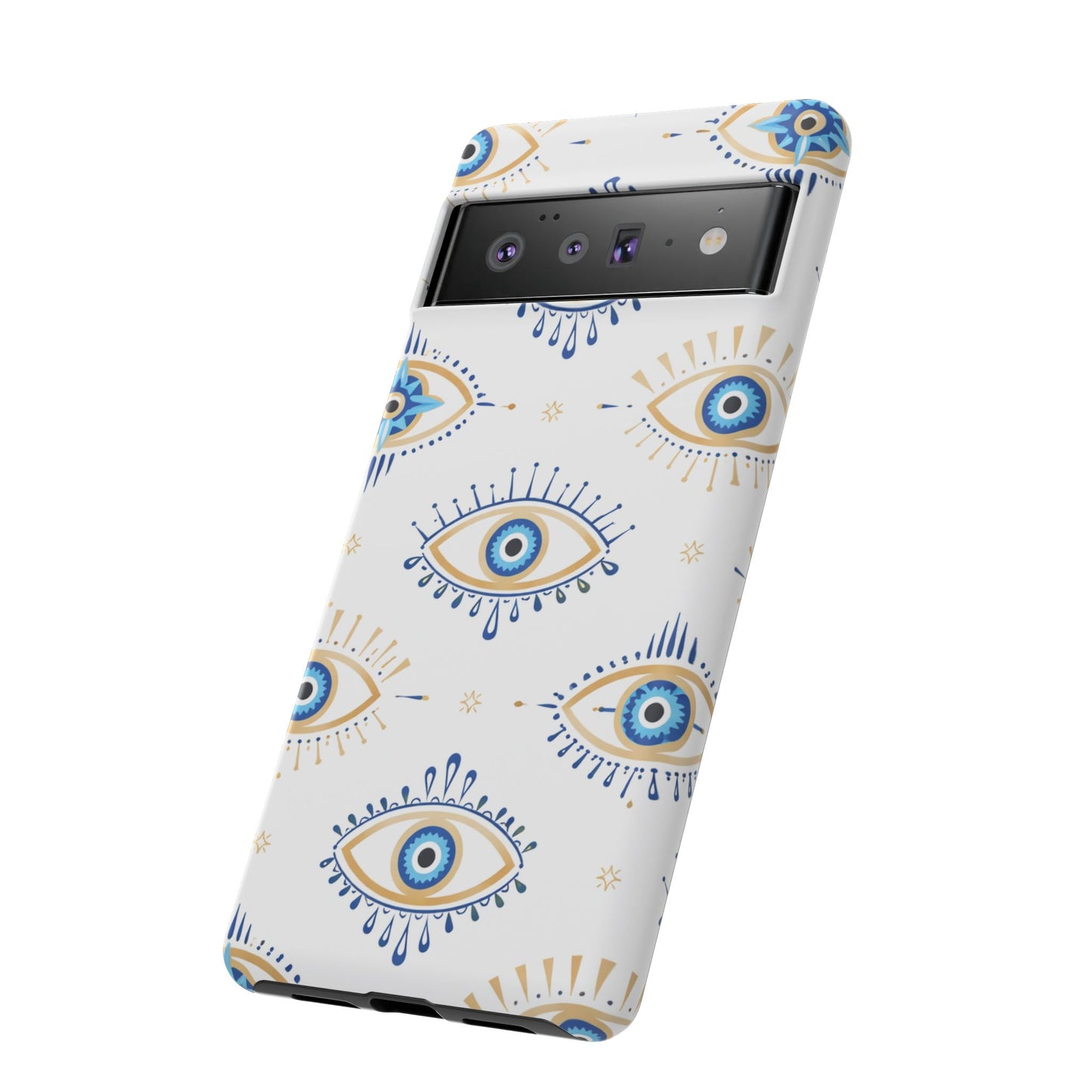 Blue Evil Eye Phone Case – Protective Slim Shockproof Cover for Iphone, Samsung Galaxy and Pixel