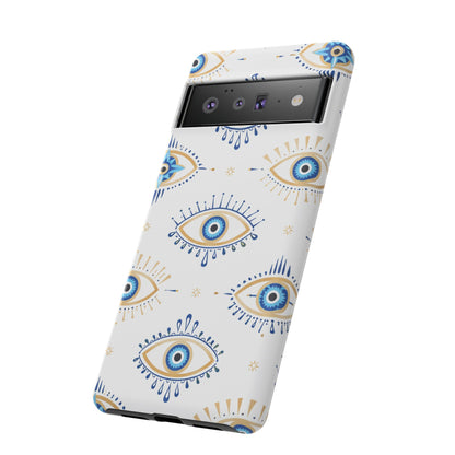 Blue Evil Eye Phone Case – Protective Slim Shockproof Cover for Iphone, Samsung Galaxy and Pixel