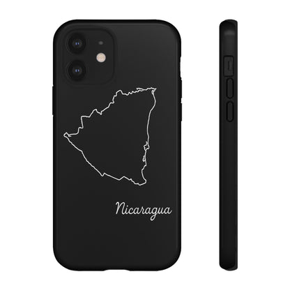 Nicaragua Outline Phone Case – Minimal Country Map Tough Case (iPhone, Samsung, Pixel)