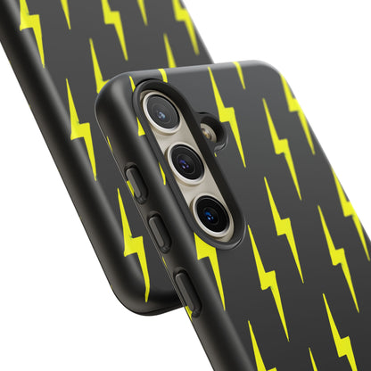 Yellow Lightning Bolt Tough Phone Case | Bold Electric Pattern Case for Iphone, Samsung Galaxy and Pixel