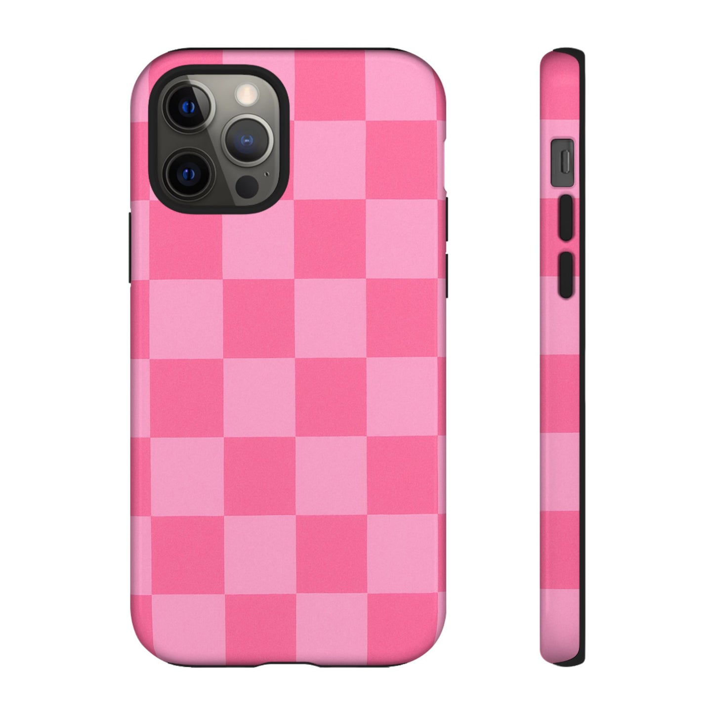 Pink Checkerboard Phone Case | Cute Aesthetic Checkered iPhone & Samsung Tough Case