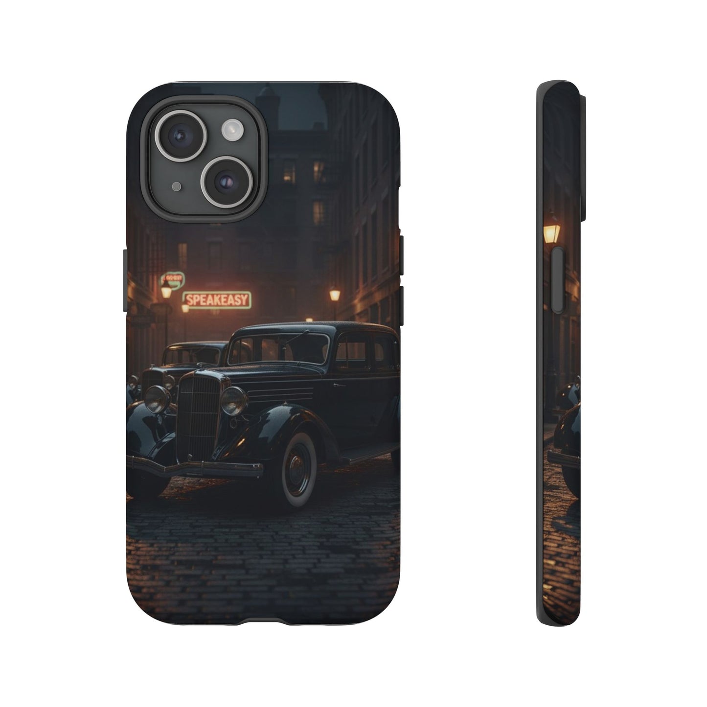 Vintage Classic Car Phone Case | Retro Noir Aesthetic | 1930s Street Scene Tough Case for iPhone & Samsung