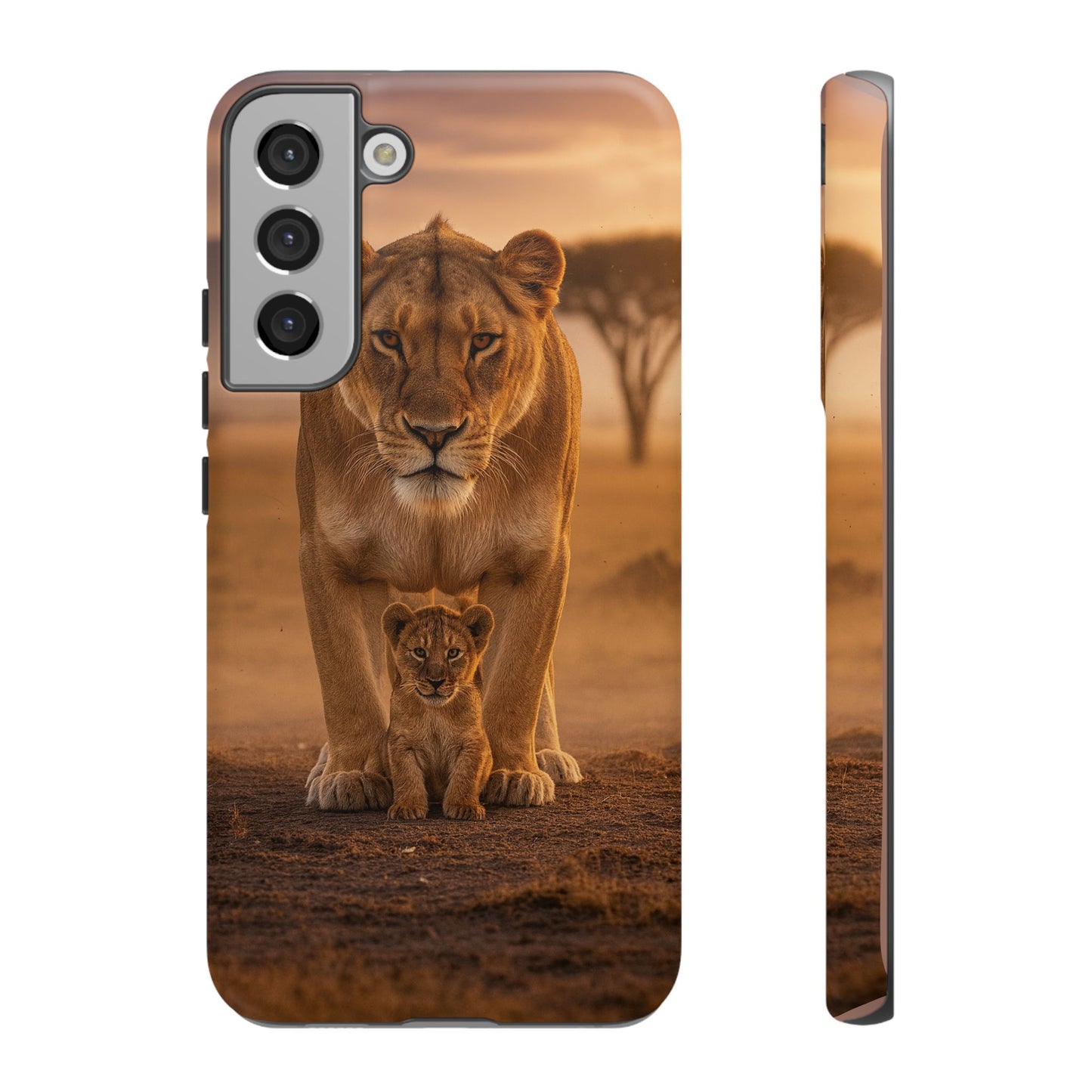 Lioness & Cub Phone Case | Safari Wildlife Tough Case for iPhone & Samsung