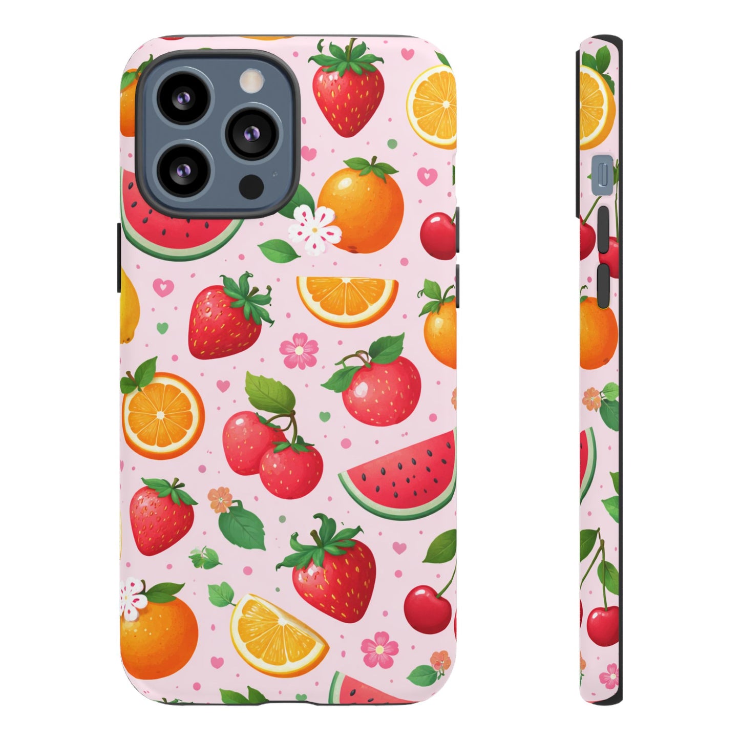 Fruit Phone Case – Tough Shockproof, Strawberry Cherry Citrus Summer Design for Iphone, Samsung Galaxy and Pixel
