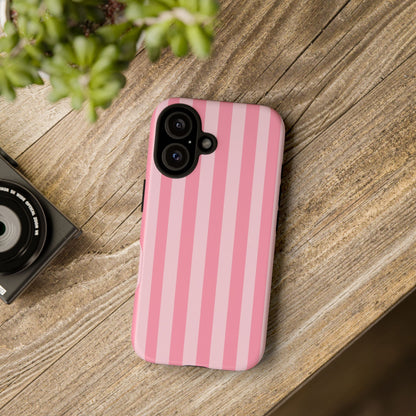 Pink Vertical Stripe Phone Case | Minimal Pastel Stripes Tough Case