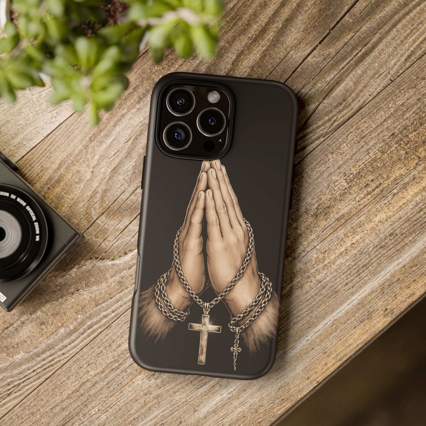 Praying Hands Cross Phone Case – Christian Faith Scripture Cover